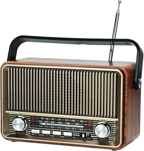 Portable radio mains and - mains,