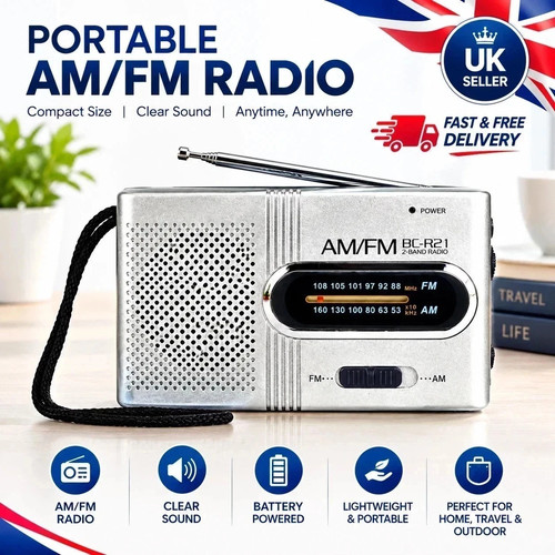Travel radio battery - fm,