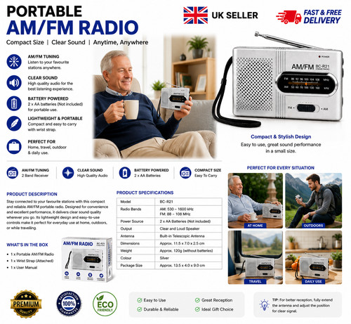 Travel radio battery - am,