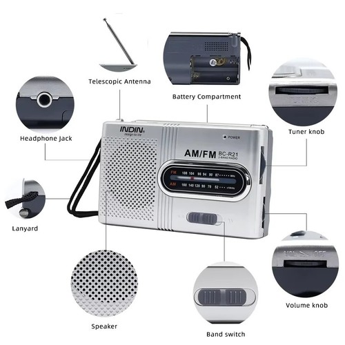 Travel radio battery - fm,