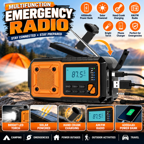 4000mah solar emergency - emergency, radio