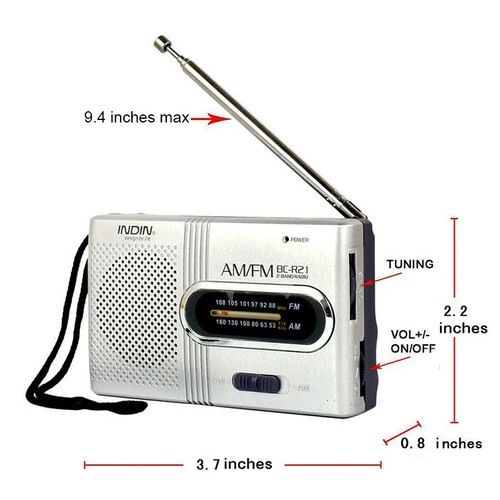 Travel radio battery - fm,