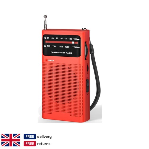 Red portable radio - am/fm,