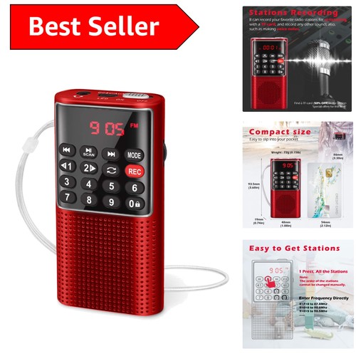 Compact portable radio with - portable, fm