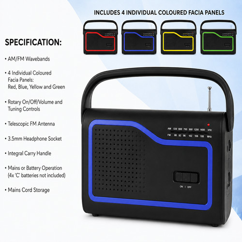 Portable radio mains - portable, am/fm